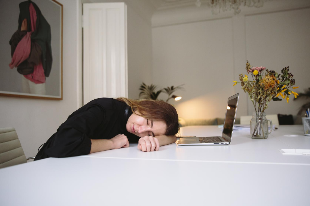 sleeping on table