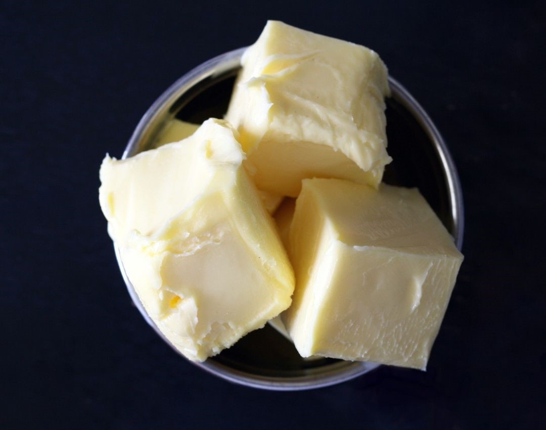 Butter cubes in bowl