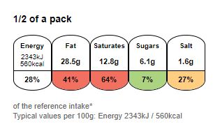 Serving size label Serving size label