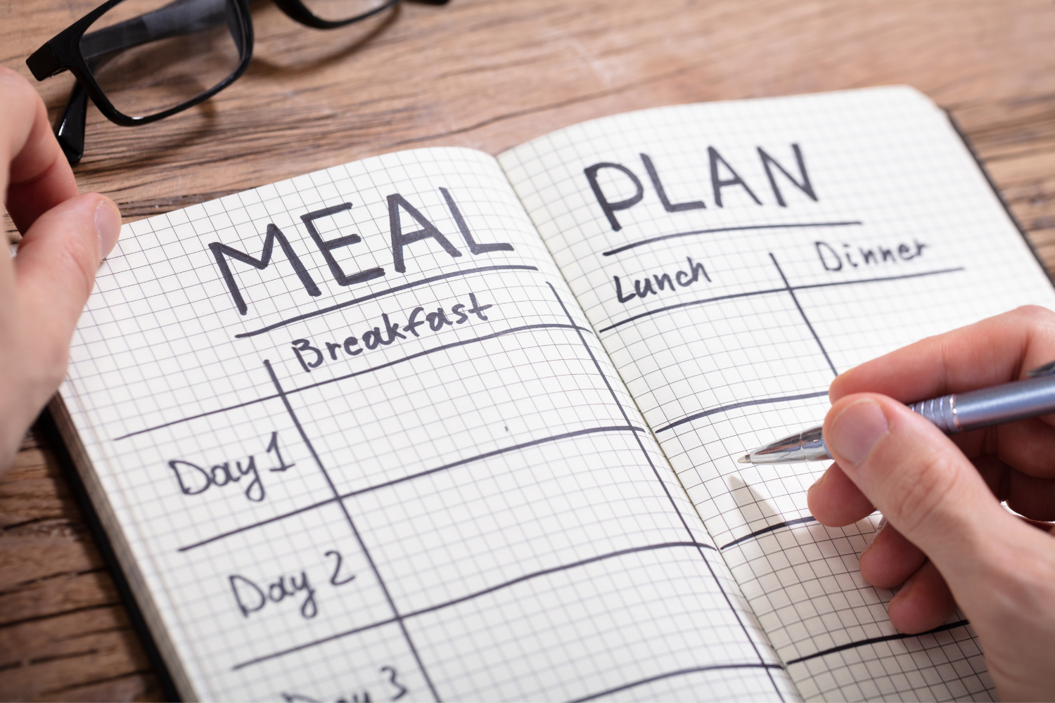 Meal plan empty meal plan in notebook